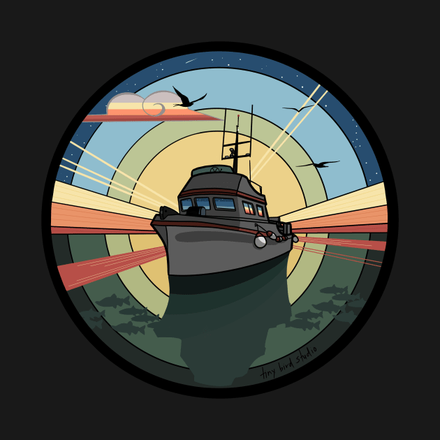 F/V at sunset by Tiny Bird Studio