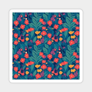 Flower Garden Seamless Pattern Magnet