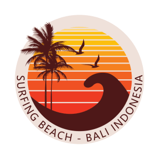 Surfing Beach Bali Indonesia T-Shirt