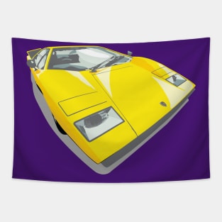 1970s Lamborghini Countach in yellow Tapestry