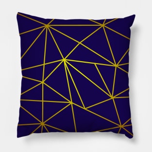 Triangle Mosaic Navy Copper Gold Pillow