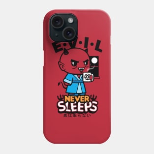 Cute Funny Kawaii Demon Drinking Coffee Slogan Meme Phone Case