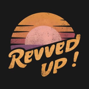 Revved Up Retro Sunset Design T-Shirt