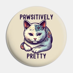 Pawsitively pretty Japanese cat Pin