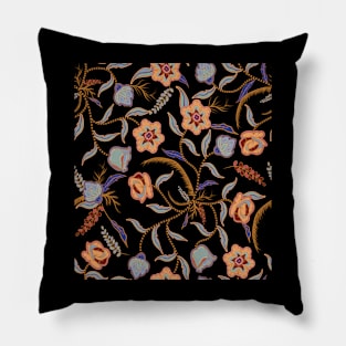 Seamless pattern  hand drawn  traditional  batik Pillow