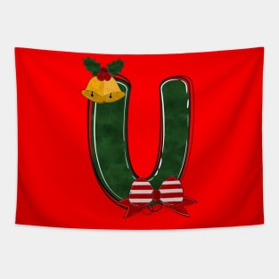 Letter U - Christmas Letter Tapestry