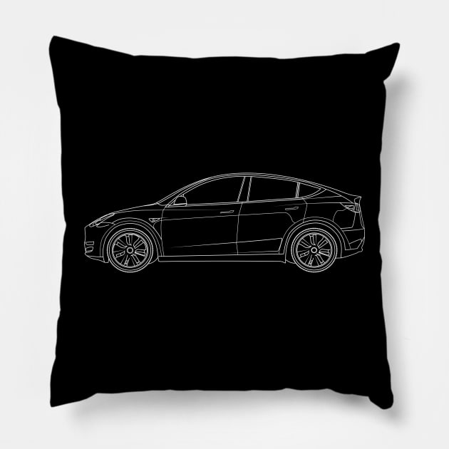 Model Y Pillow by Sirenarts