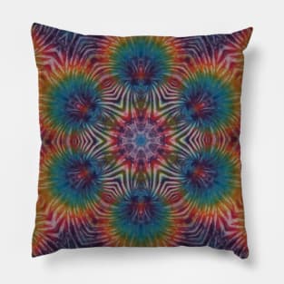 Psychedelic Kaleidoscopic Multi-Color Mandala Number 10 Pillow