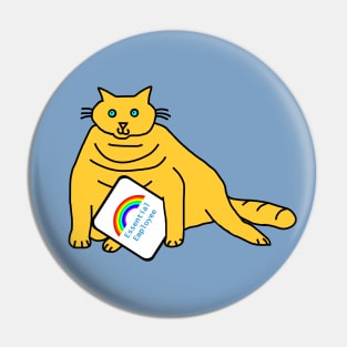 Cuddly Cat Essential Employee Rainbow Pin