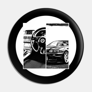 NISSAN SKYLINE GT-R R34 Black 'N White 5 (Black Version) Pin