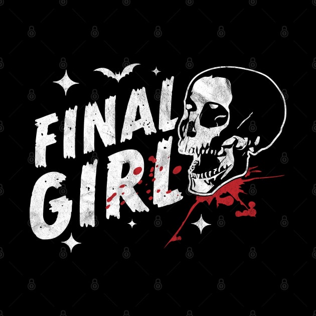 Final Girl Horror Movie Trope Slasher Film Skull Halloween by OrangeMonkeyArt