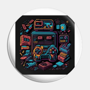 Retro Gamer T-shirt T-Shirt Pin