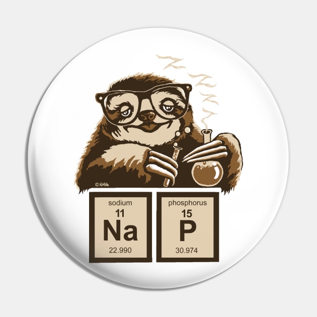 Chemistry Sloth Discovered Nap Pin by NewSignCreation