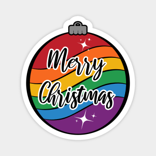 Christmas Ornament in LGBTQ Pride Rainbow Flag Colors Magnet