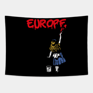 europe and red girl Tapestry