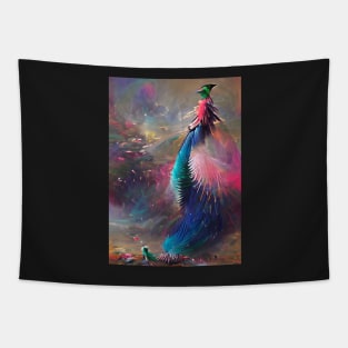 SURREAL AND STYLISH COBALT BLUE AND PINK PEACOCK Tapestry