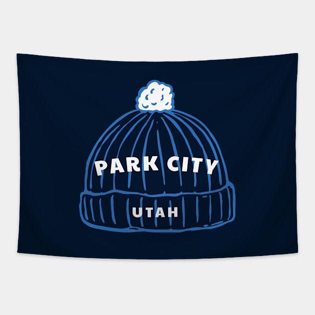 Park City Utah UT Winter Snow Hat Toque Tapestry by Go With Tammy