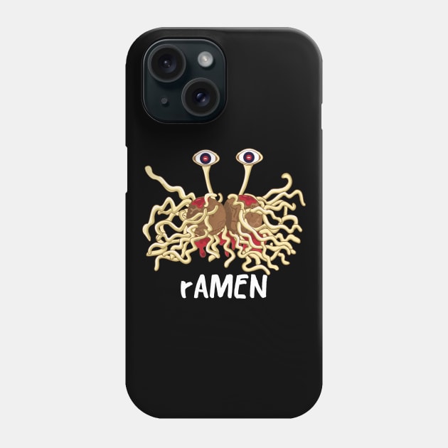 rAMEN Flying Spaghetti  Monster pastafarianism Skeptic Atheist Phone Case by alltheprints