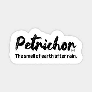 Petrichor definition - black text Magnet