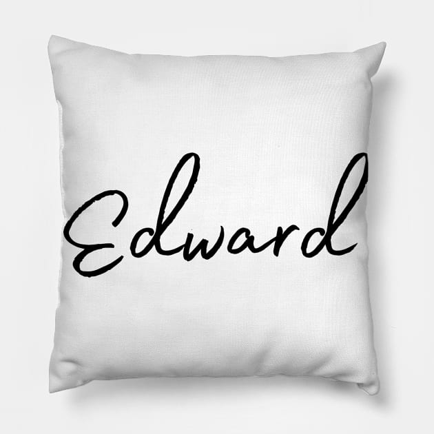 Edward Name Calligraphy Pillow by Word Minimalism