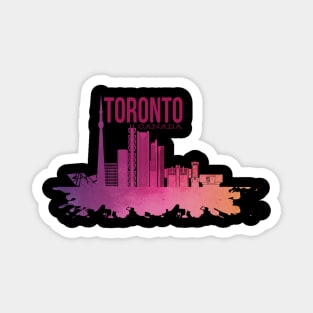 Vintage Toronto Skyline Watercolor Magnet