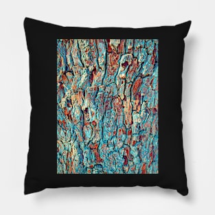 Textured Bark in Light Turquoise Pillow