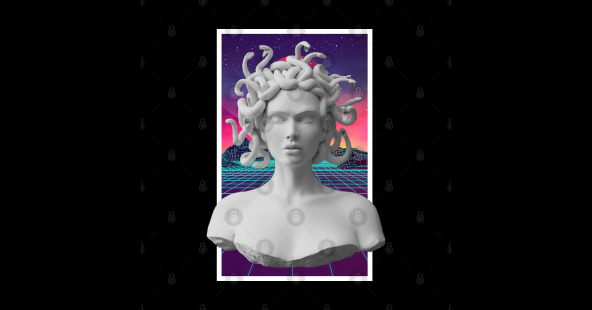 Aesthetic Vaporwave Statue Medusa V2 Aesthetic Sticker Teepublic 8502