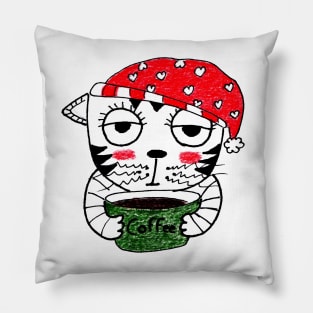 Yuna Cat | Cozy Christmas Coffee Embrace Pillow