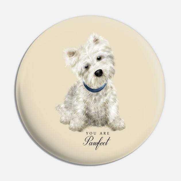 Cute Pawfect Westie Pin by Lucia