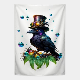 Fantastic steampunk crow Tapestry