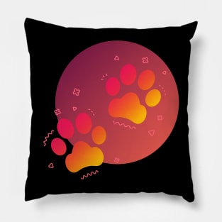 Gradient Paw Print Pillow