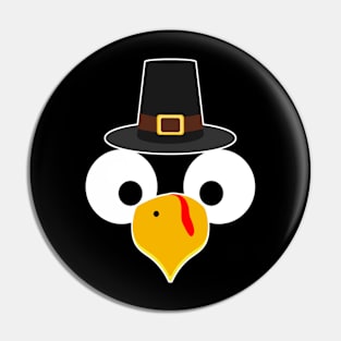 Turkey Face Thanksgiving Halloween Pin