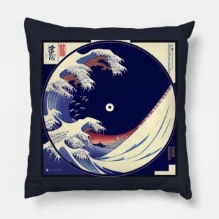 Great Wave Off Kanagawa Vinyl Album Cover Pillow