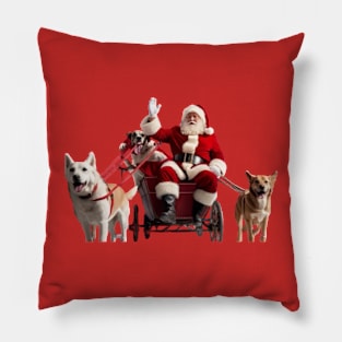 Santa Claus loves dogs Pillow