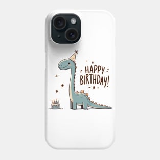 Kawaii Happy Birthday Dinosaur Brontosaurus Party Phone Case