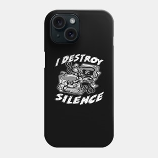I Destroy Silence Old School White Phone Case