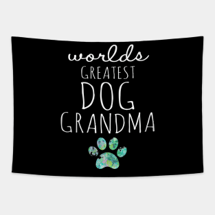 Worlds Greatest Dog Grandma Paw Print Cute Tapestry