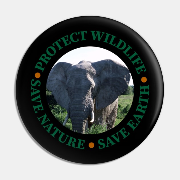 Wildlife Conservation Earth Day Elephants Pin by PathblazerStudios
