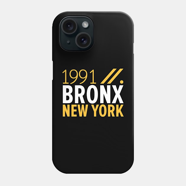 Bronx NY Birth Year Collection - Represent Your Roots 1991 in Style Phone Case by Boogosh