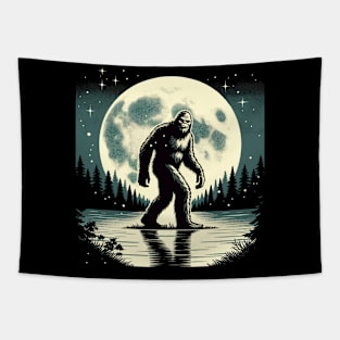 Moon Bigfoot Sasquatch Cool Bigfoot Tapestry