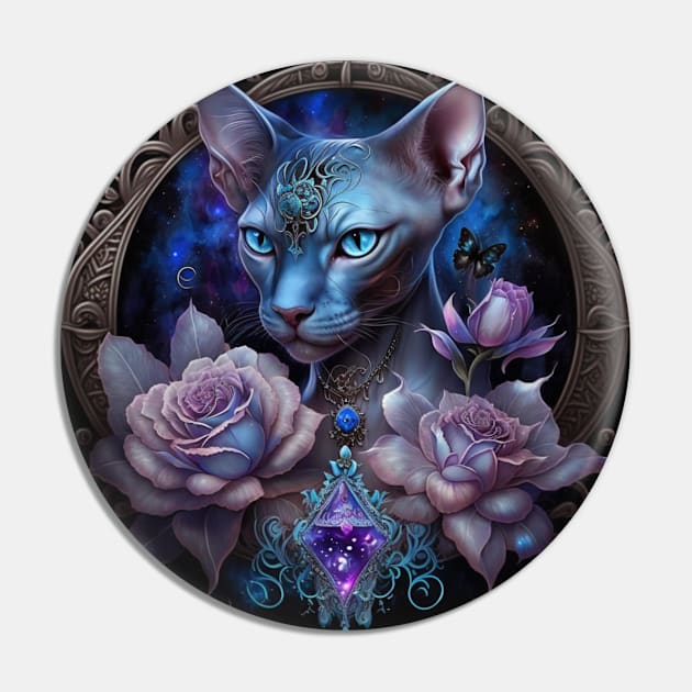 Enigmatic Glowy Sphynx Pin by Enchanted Reverie