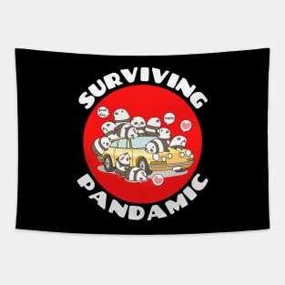 Surviving Pandamic | Panda Pun Tapestry