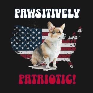 4th of July Independence Day Patriotic Corgi Funny Design for Dog Lovers T-Shirt