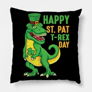 Happy St Pat T-Rex Day - st Patrick's day Pillow