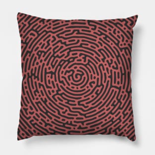 Circular Spiral Turing Pattern (Rose Gold) Pillow
