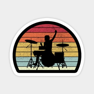 Drummer Shirt Retro Style Drum Player Magnet