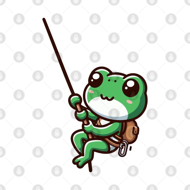 Cute Green frog Abseiling by fikriamrullah