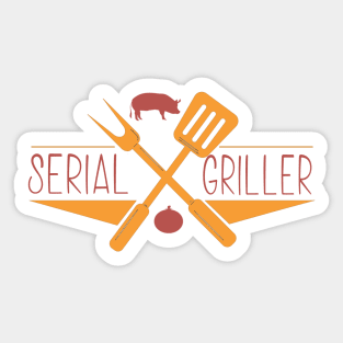 serial griller funny Barbecue Sticker for Sale by H-ALPHA