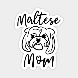 Maltese Mom Line Art Magnet