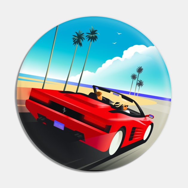 Outrun Pin by Ricard Jorge illustration